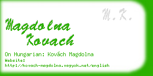 magdolna kovach business card